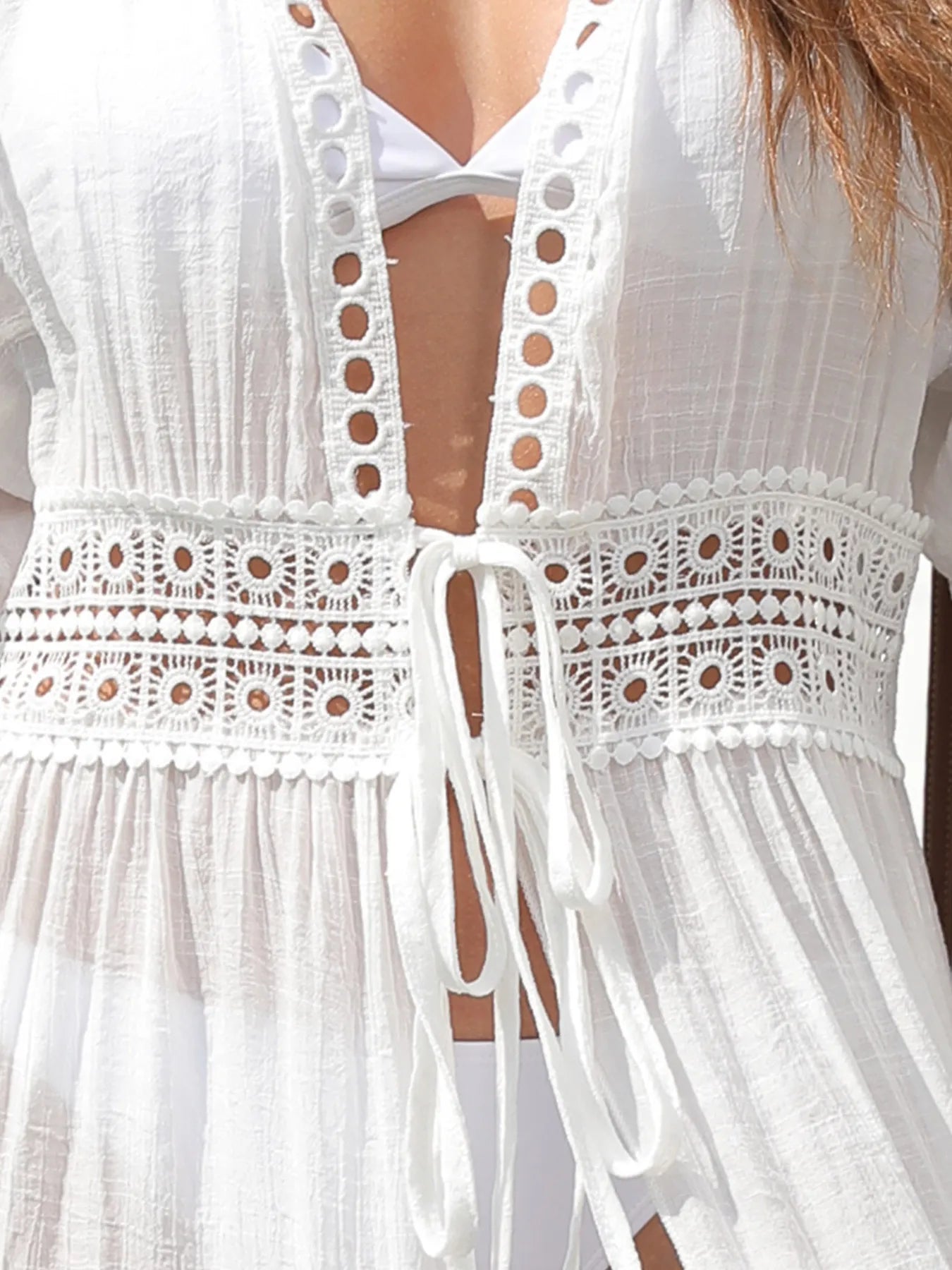 Lace Trim Beach Cover-Up