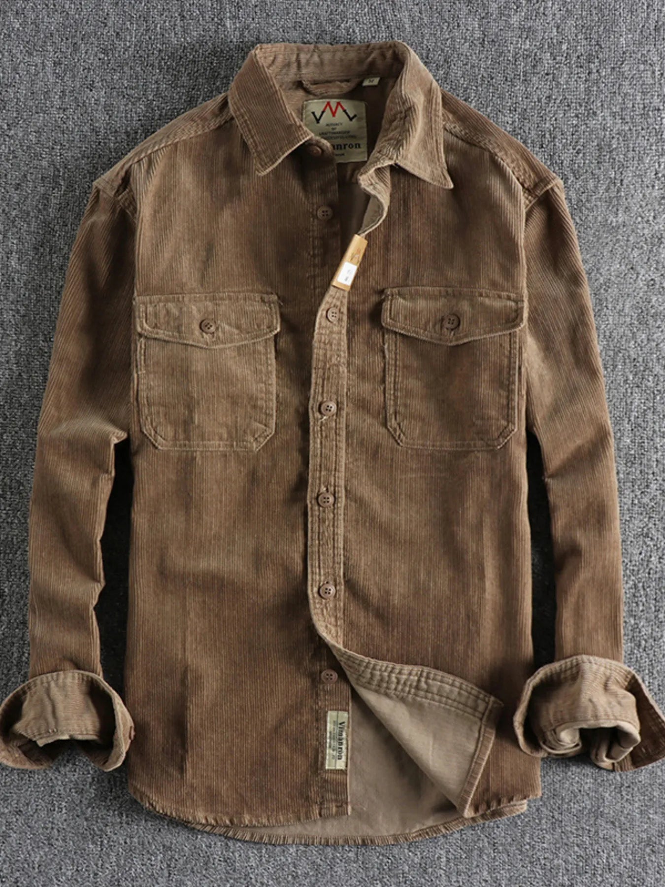 Men's Corduroy Long Sleeve Button Up Shirt