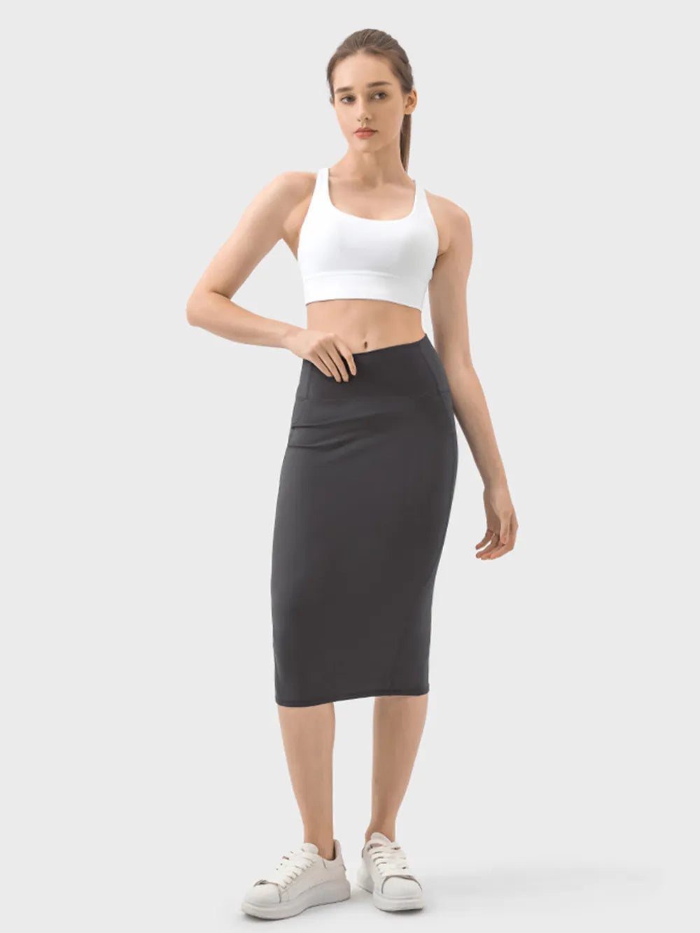 Active Midi Skirt with Back Slit