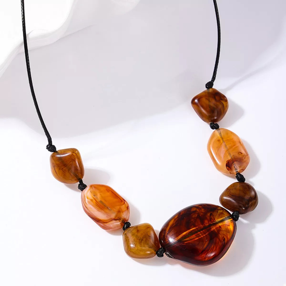 Amber Beaded Statement Necklace