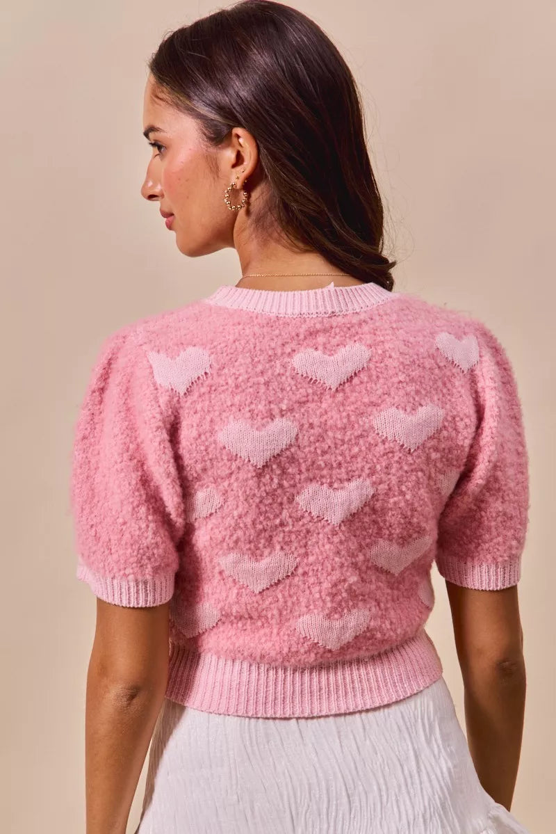 Heart Cropped Sweater