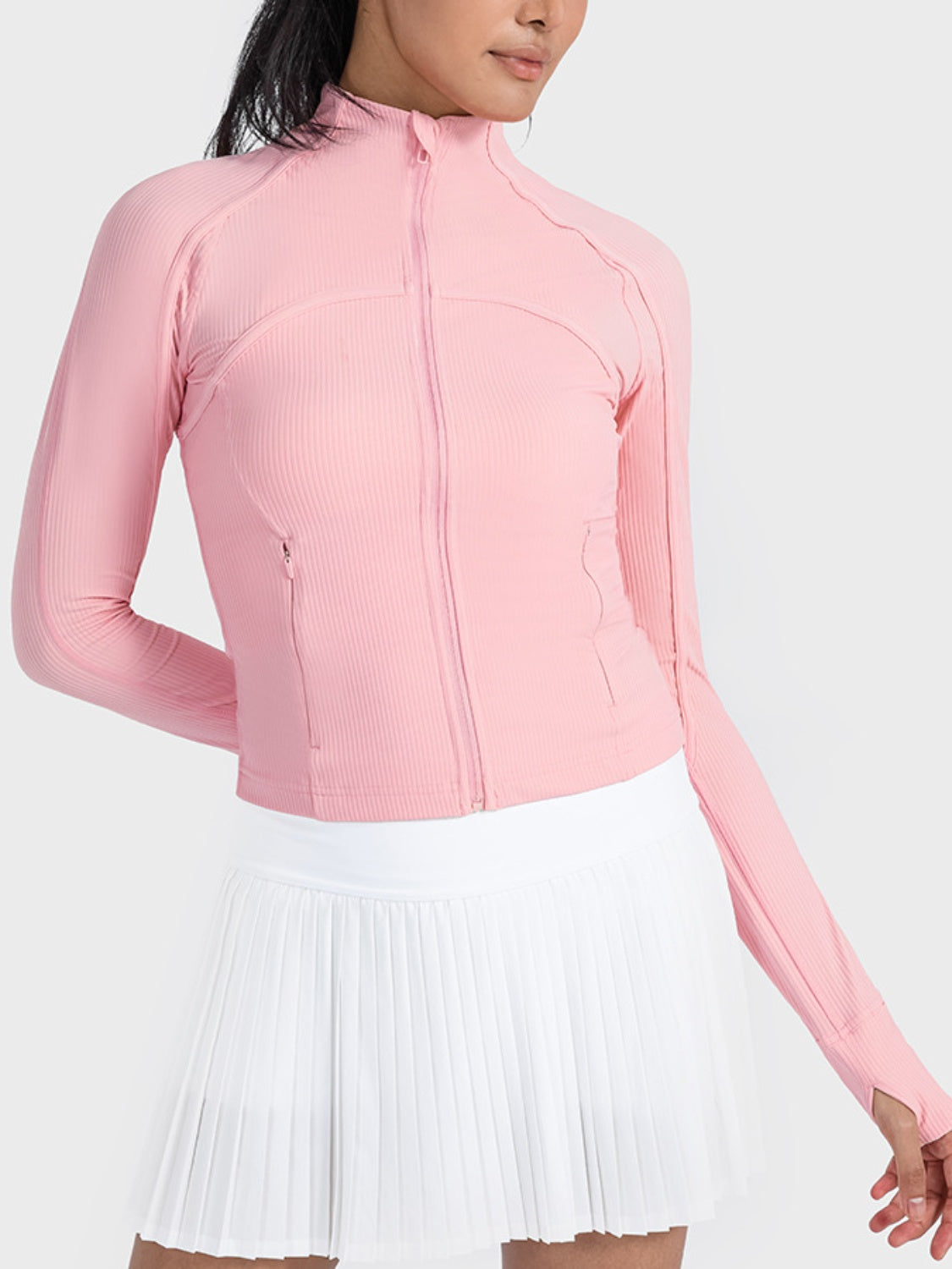 Athletic Zip-Up Long Sleeve Jacket