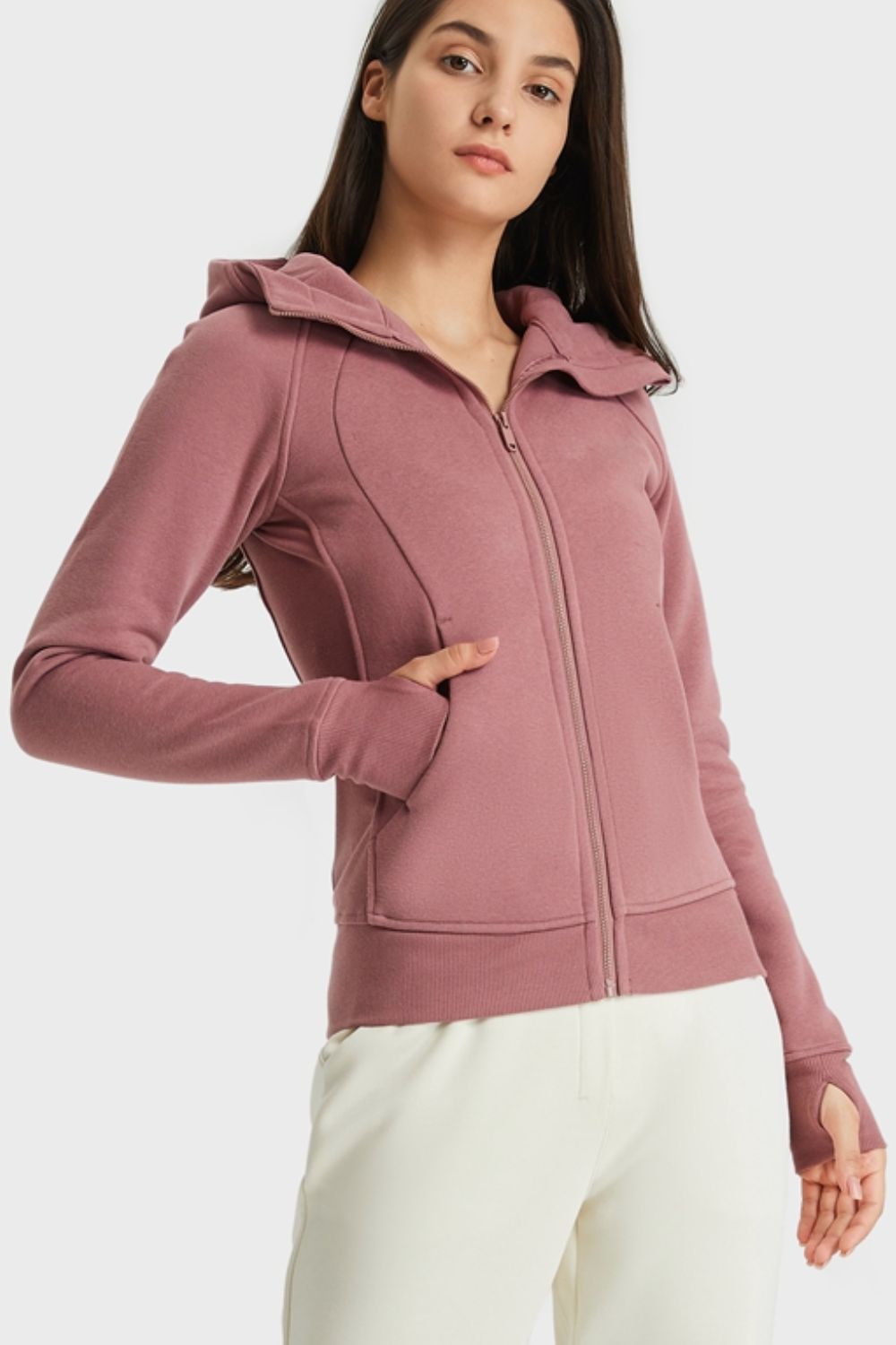 Athletic Hooded Zip Up Jacket