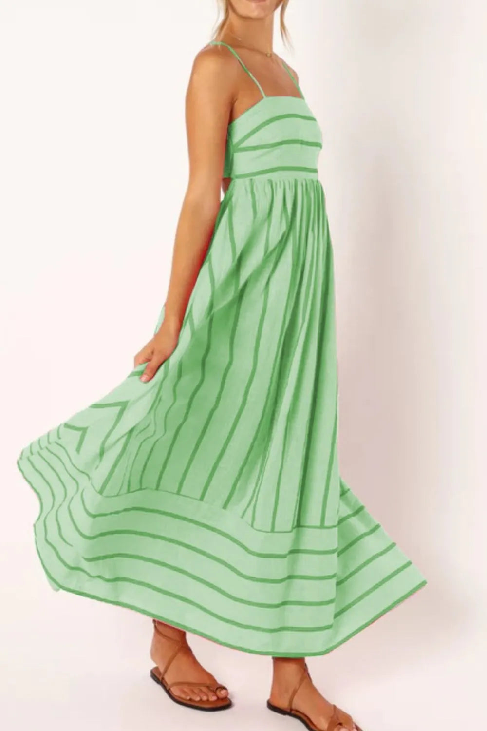 Striped Square Neck Maxi Dress