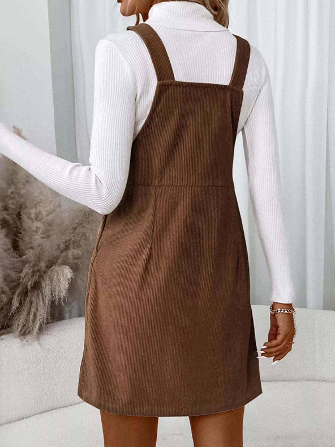 Corduroy Overall Mini Dress