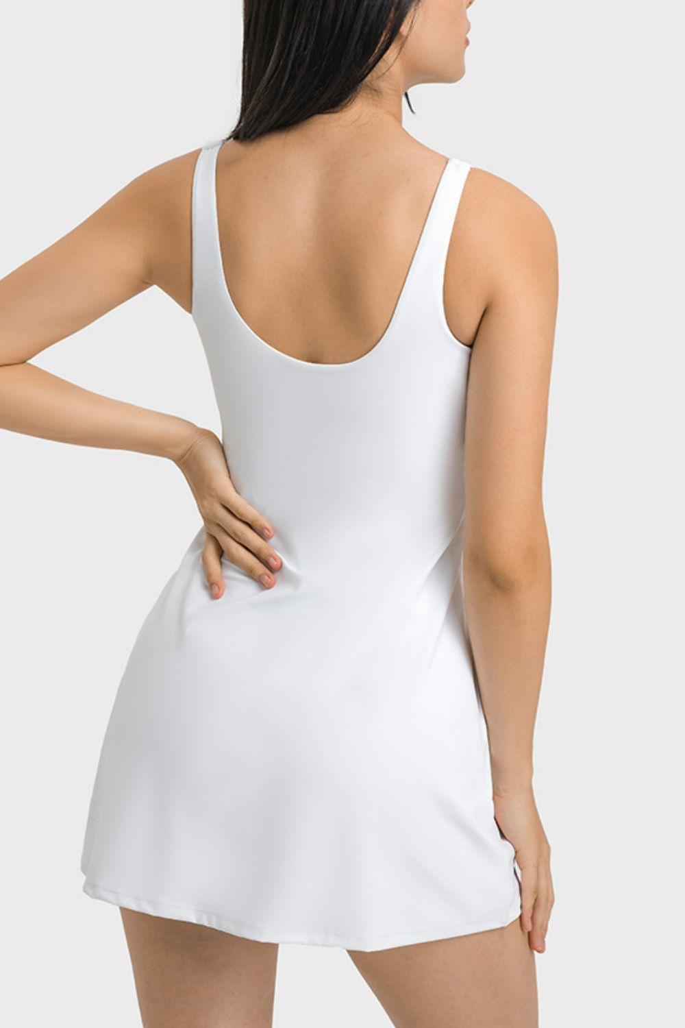 Athletic Square Neck Tank Dress with Shorts