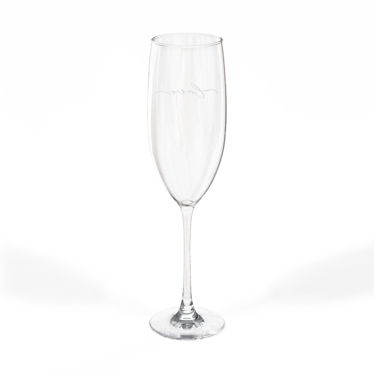 Engraved LOVE Script Champagne Glass | 8oz Champagne Flute