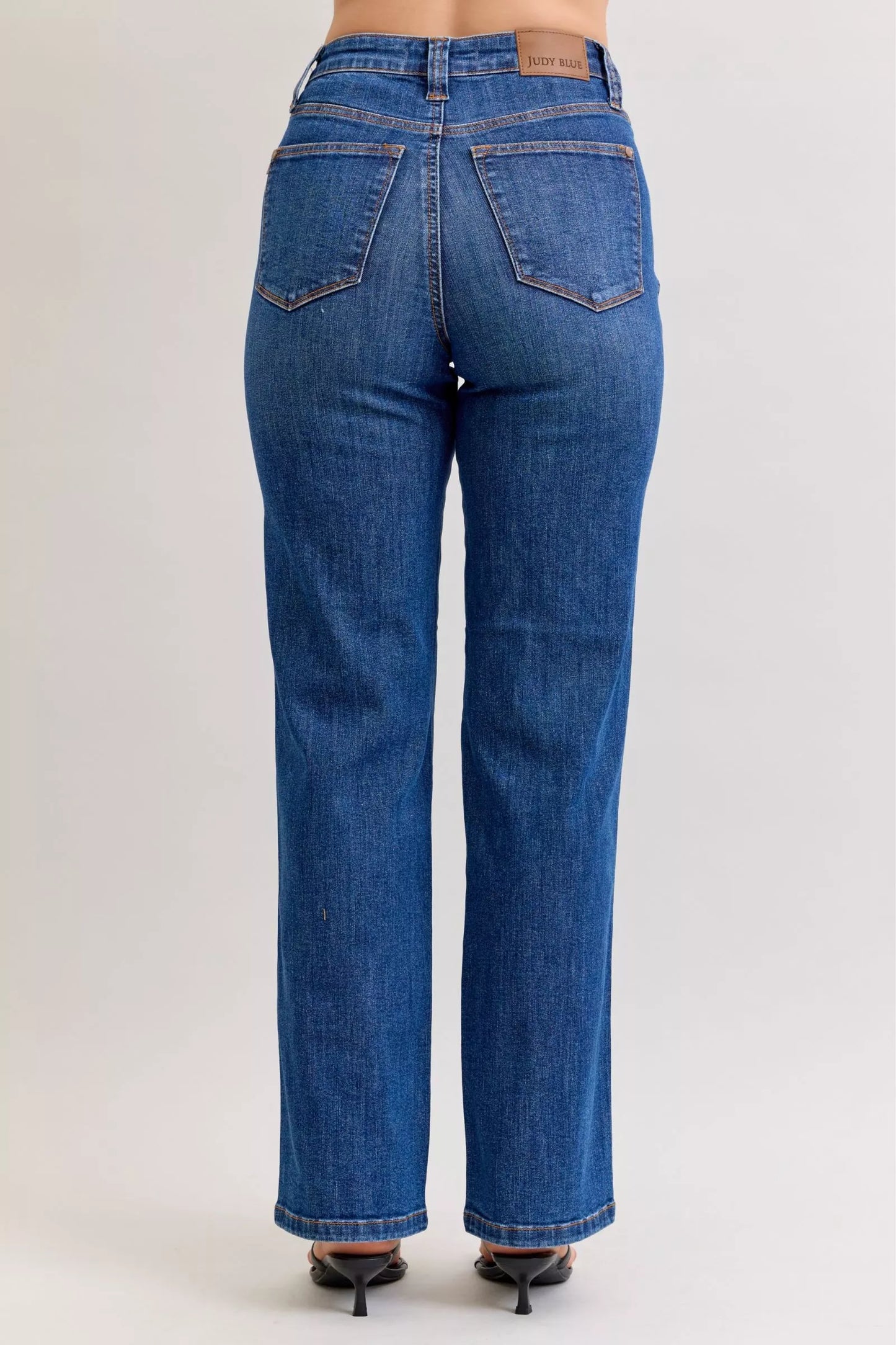 Slimming High Waist Straight Leg Jeans
