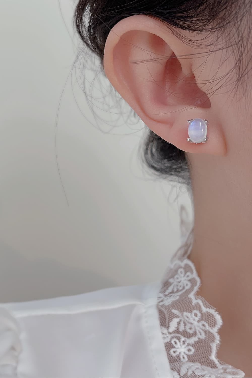Natural Moonstone Stud Earrings