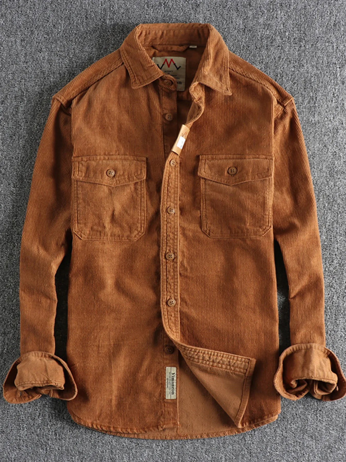 Men's Corduroy Long Sleeve Button Up Shirt