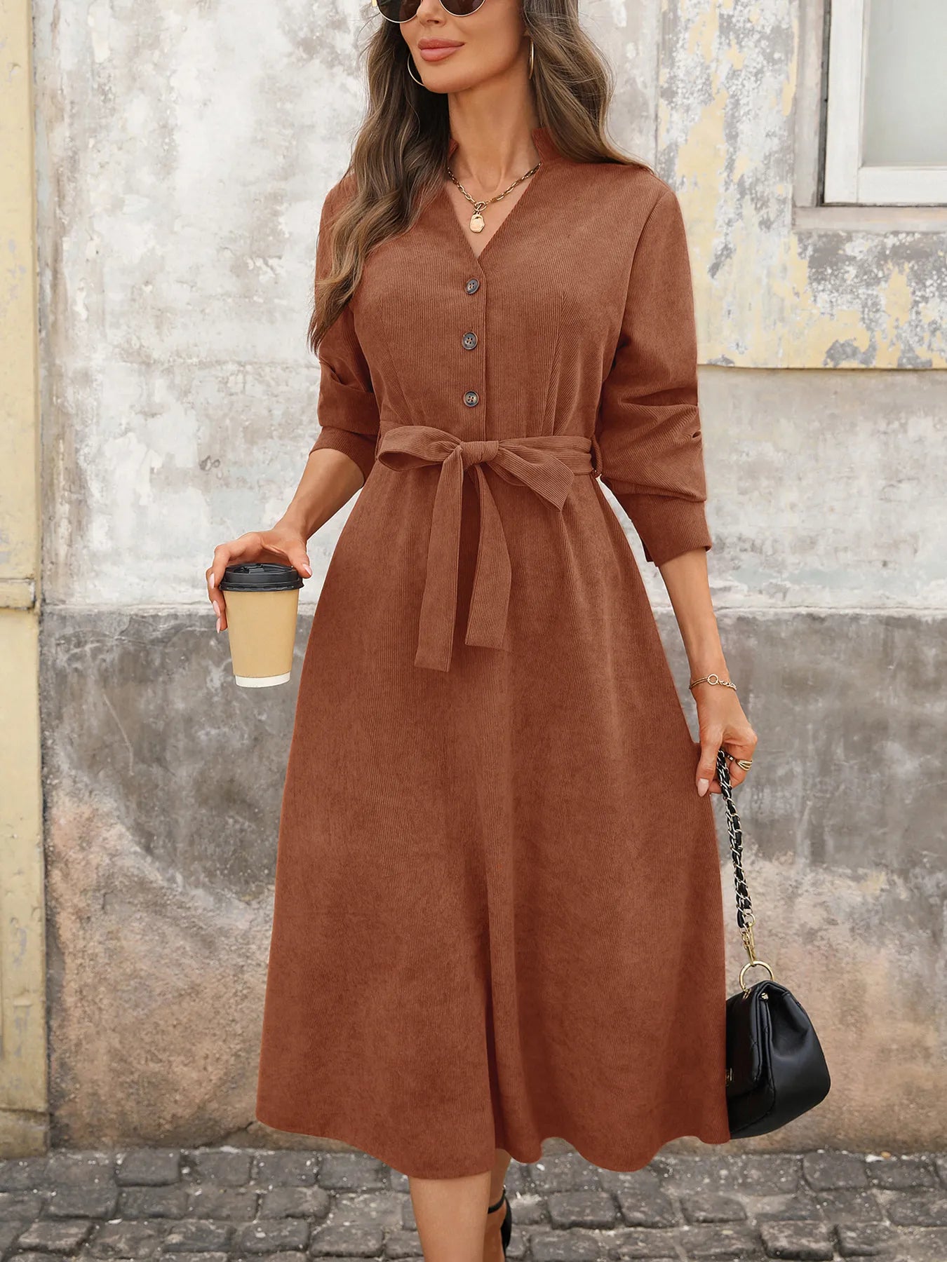 Elise Ribbed Midi Dress