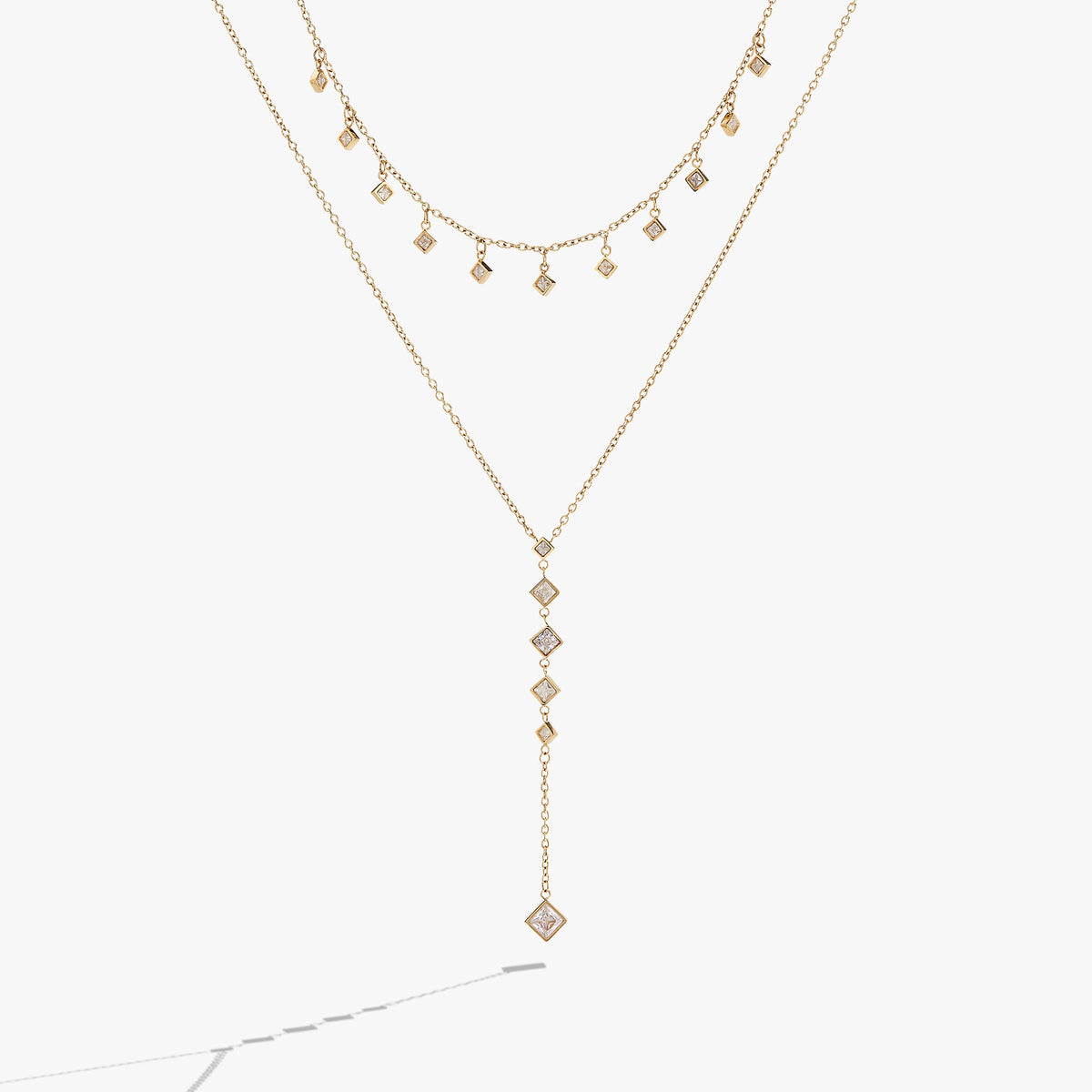Layered Princess Cut Crystal Necklace - Alex and Ani - Front View