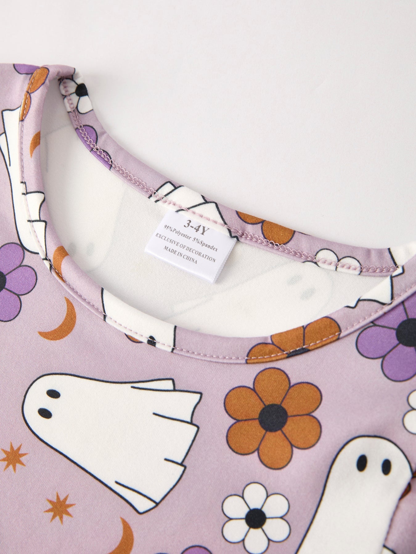 Halloween Ghost And Striped Girls Dress Set (2 pcs)