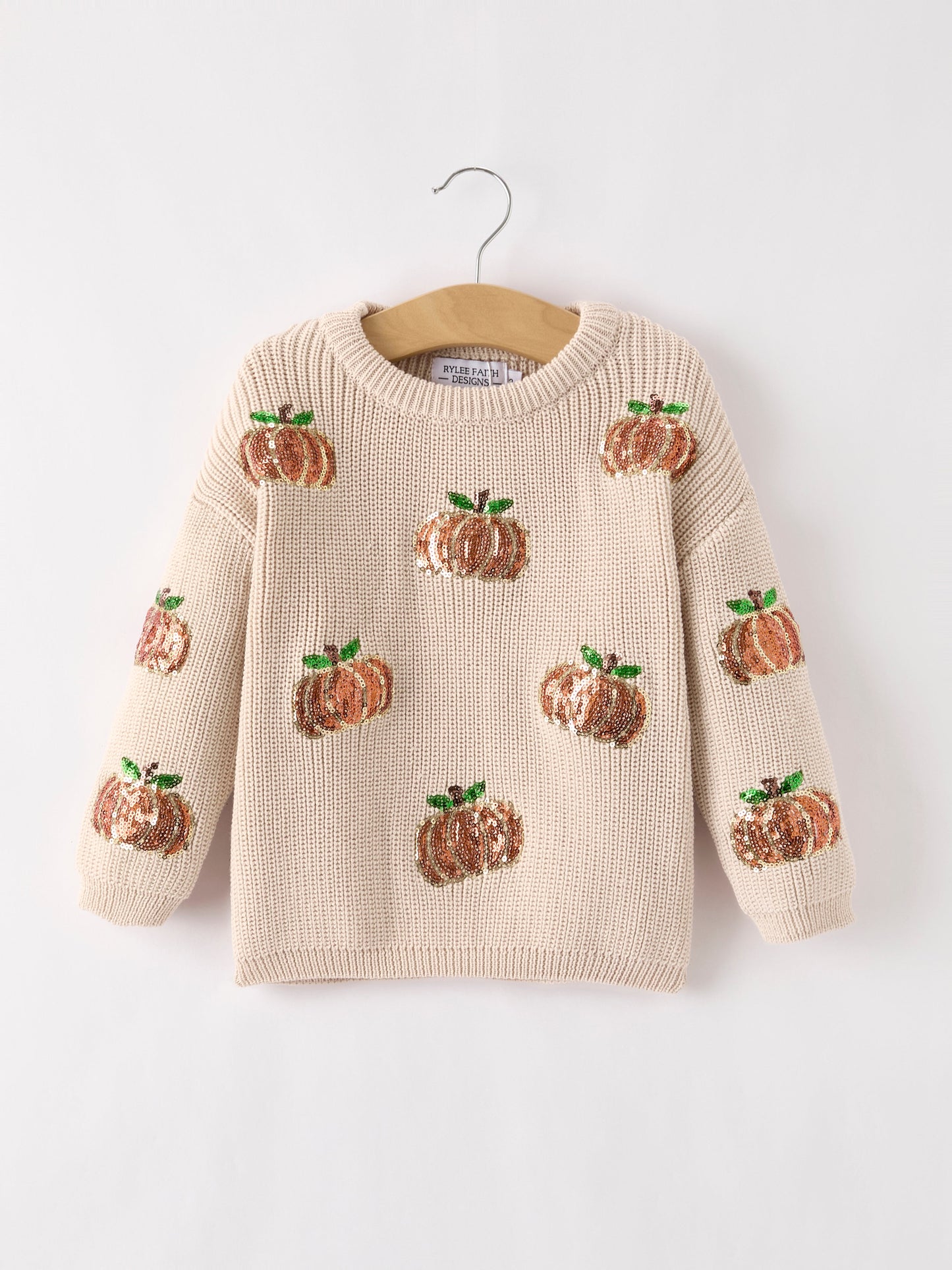 Pumpkin Sequin Sweater