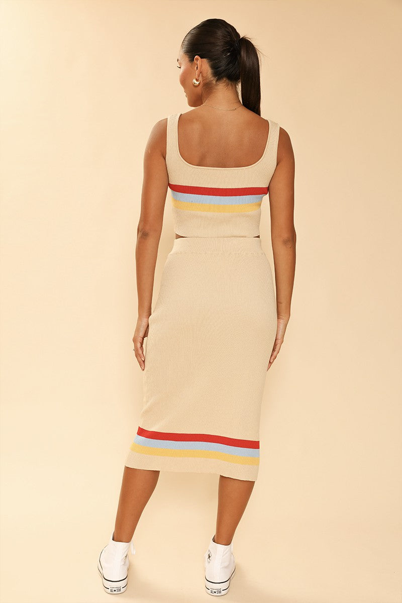 Retro Tank and Midi Skirt Set - Miss Sparkling