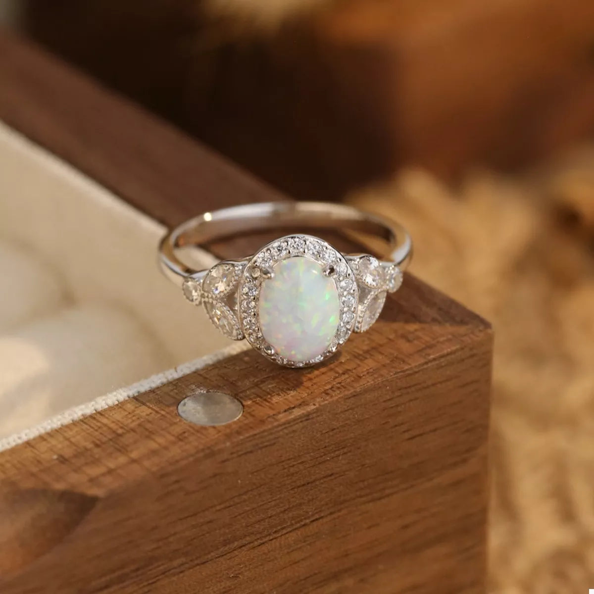 Opalite Halo Ring