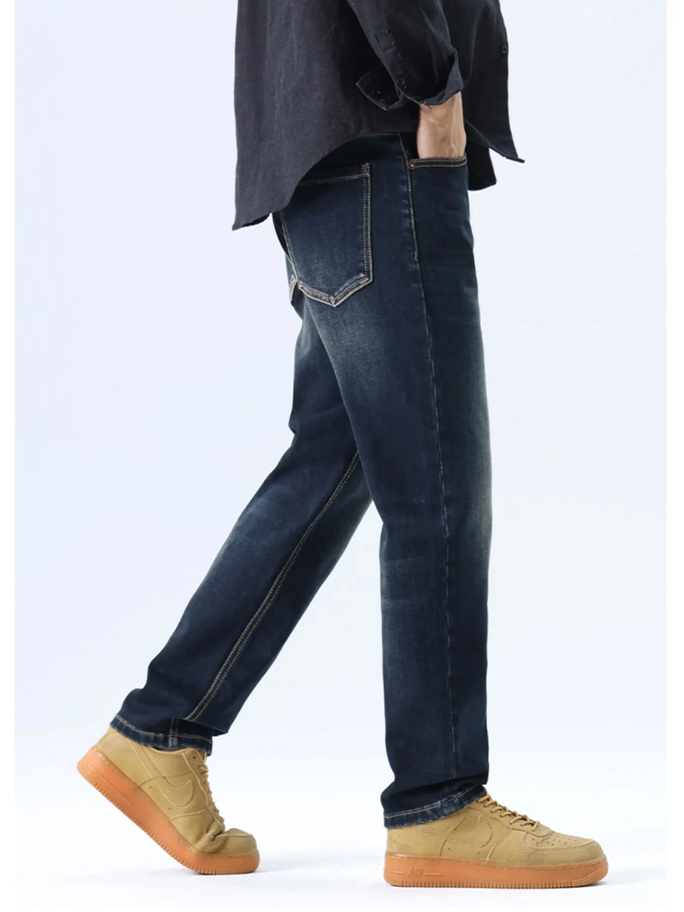Men's Straight Leg Dark Wash Jeans