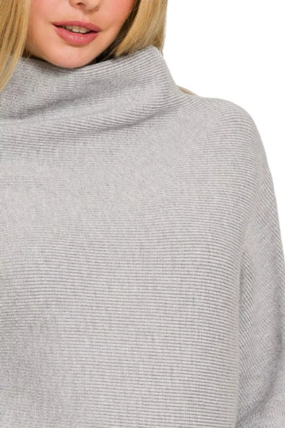 Dolman Sleeve Mock Neck Sweater