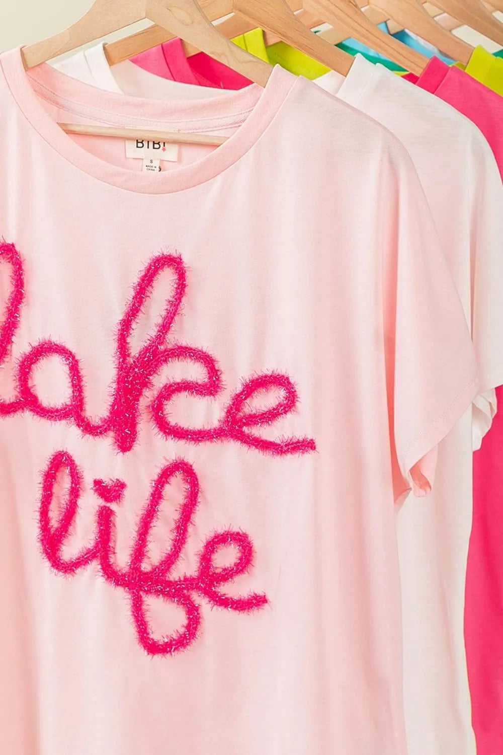 Women's Pink Lake Life Dolman Sleeve Top