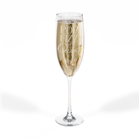 Pop Fizz Clink Champagne Glass | Engraved 8oz Flute