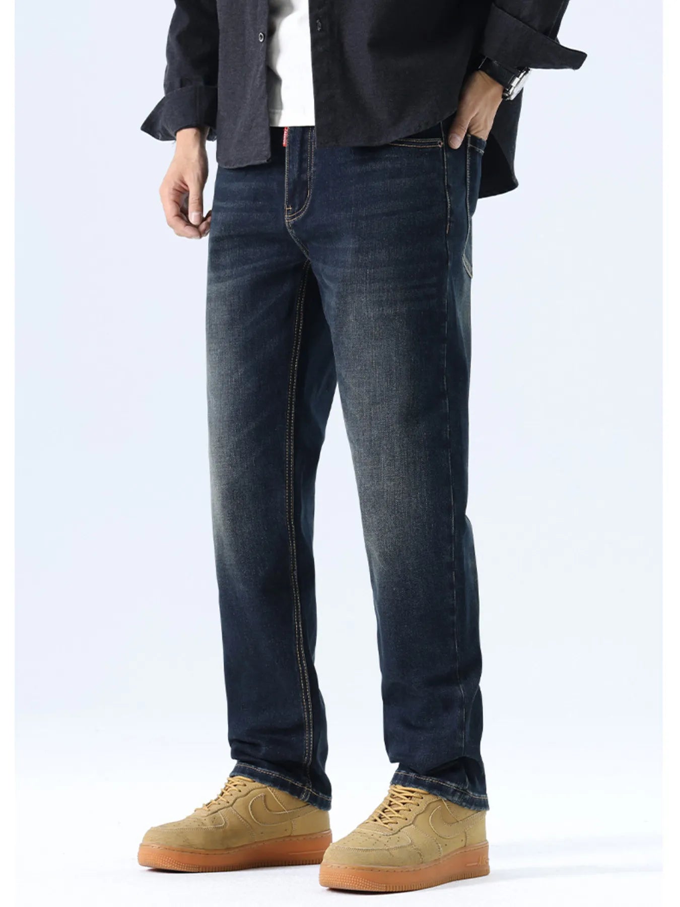 Men's Straight Leg Dark Wash Jeans
