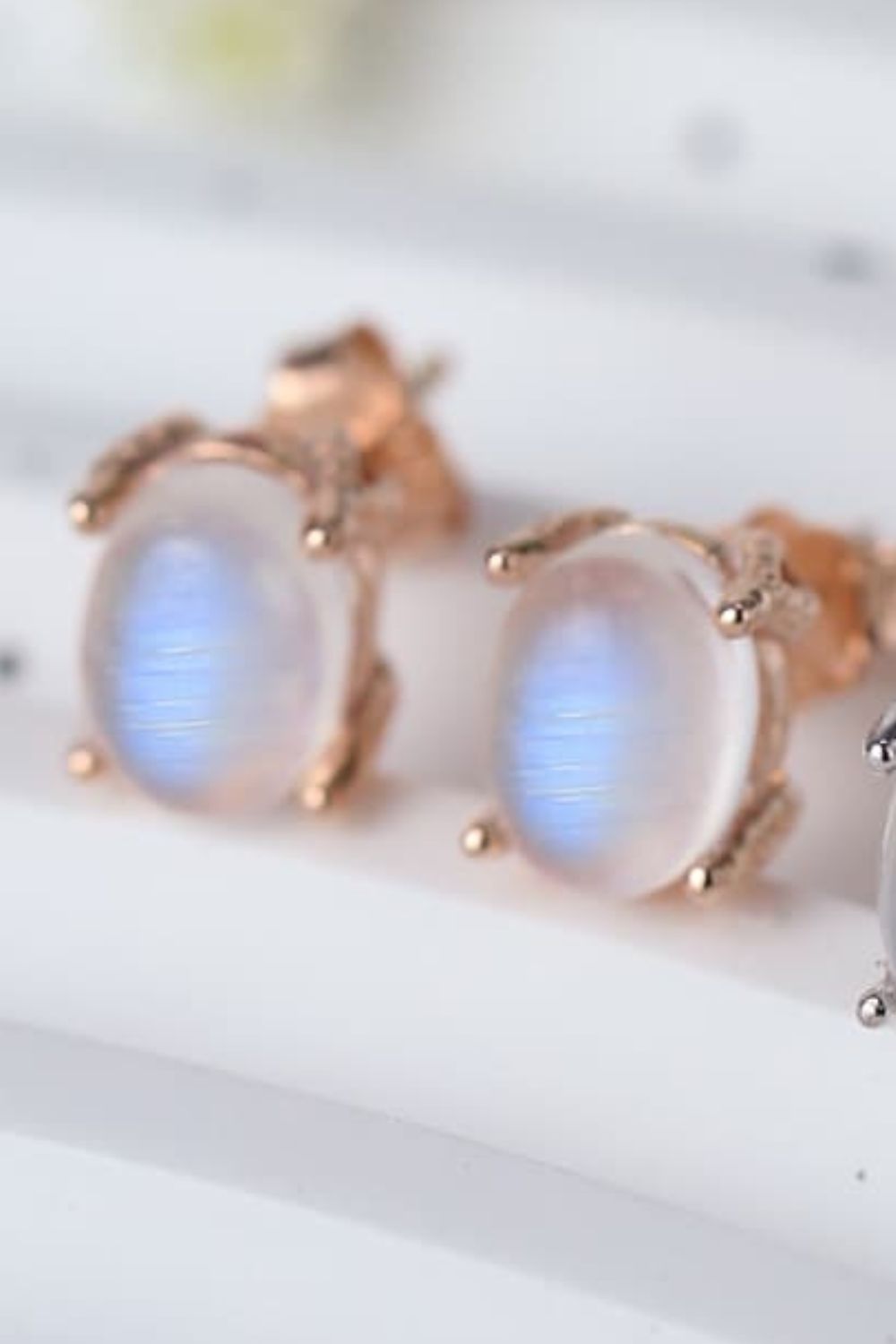 Natural Moonstone Stud Earrings