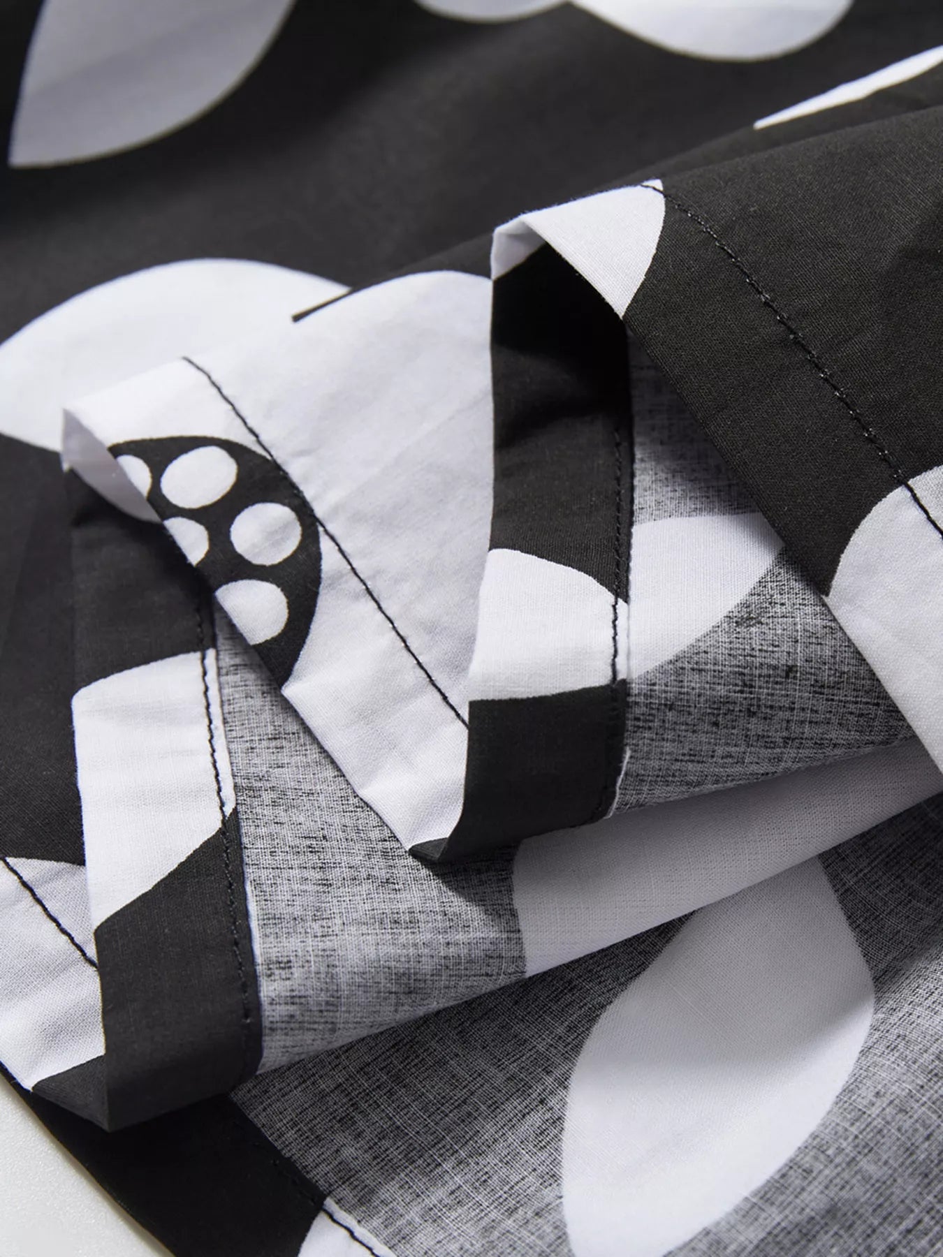 Black & White Floral Smocked Dress