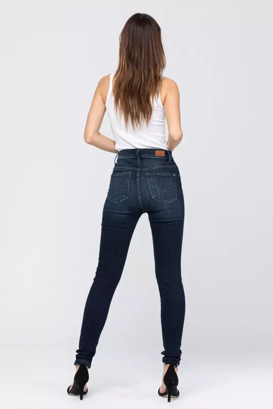 High Waist Dark Washed Skinny Jeans