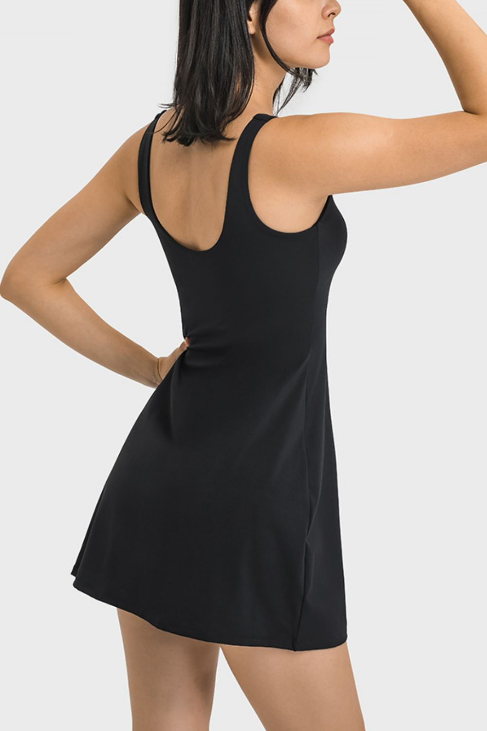 Athletic Square Neck Tank Dress with Shorts