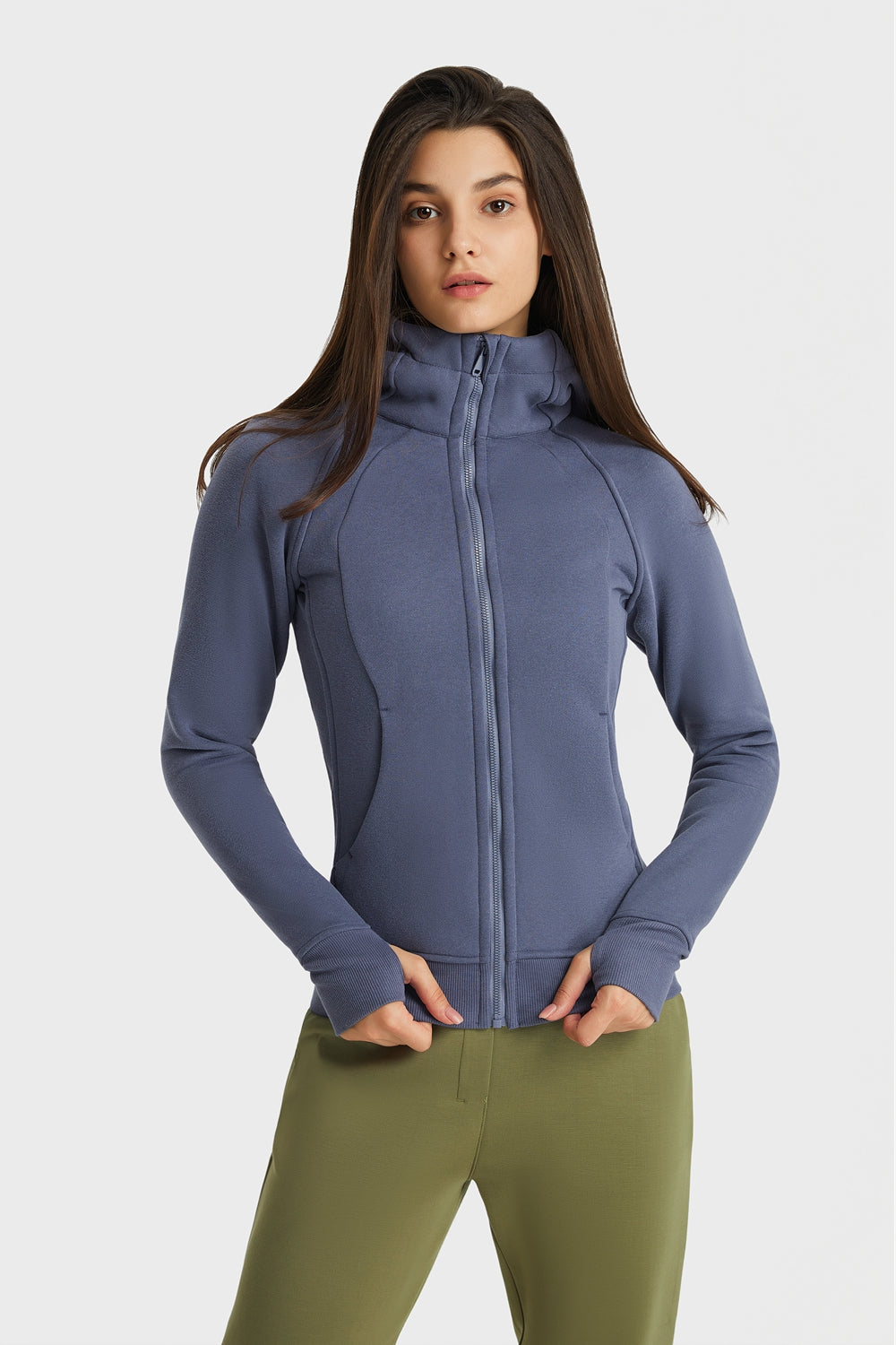 Athletic Hooded Zip Up Jacket
