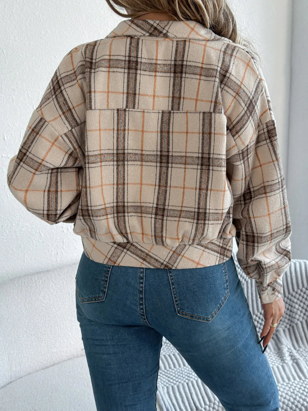 Plaid Button Up Jacket