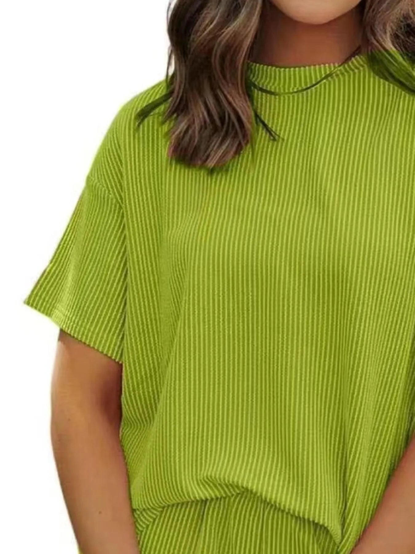 Ribbed Short Sleeve Lounge Set