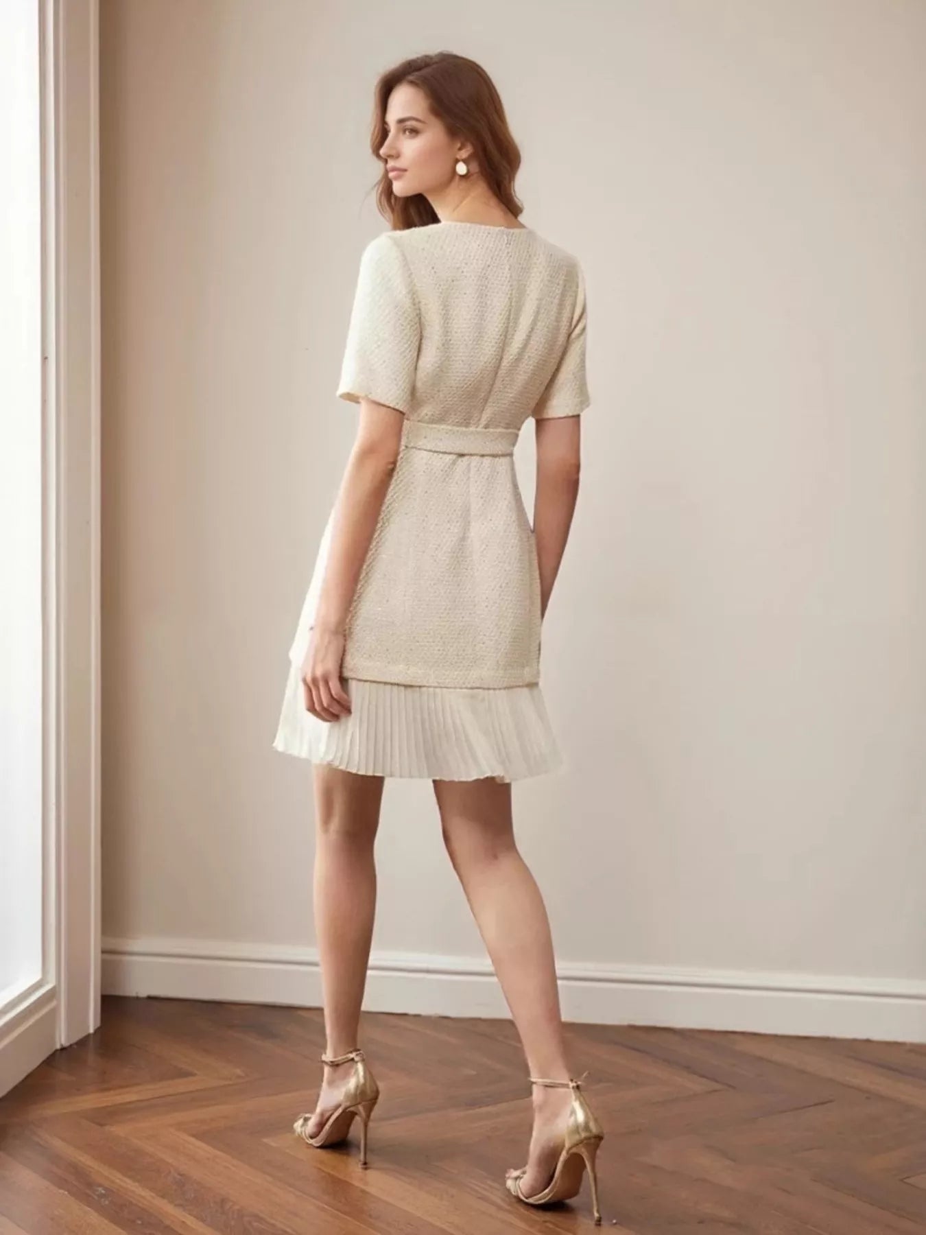 Jackie O Pleated Hem Dress