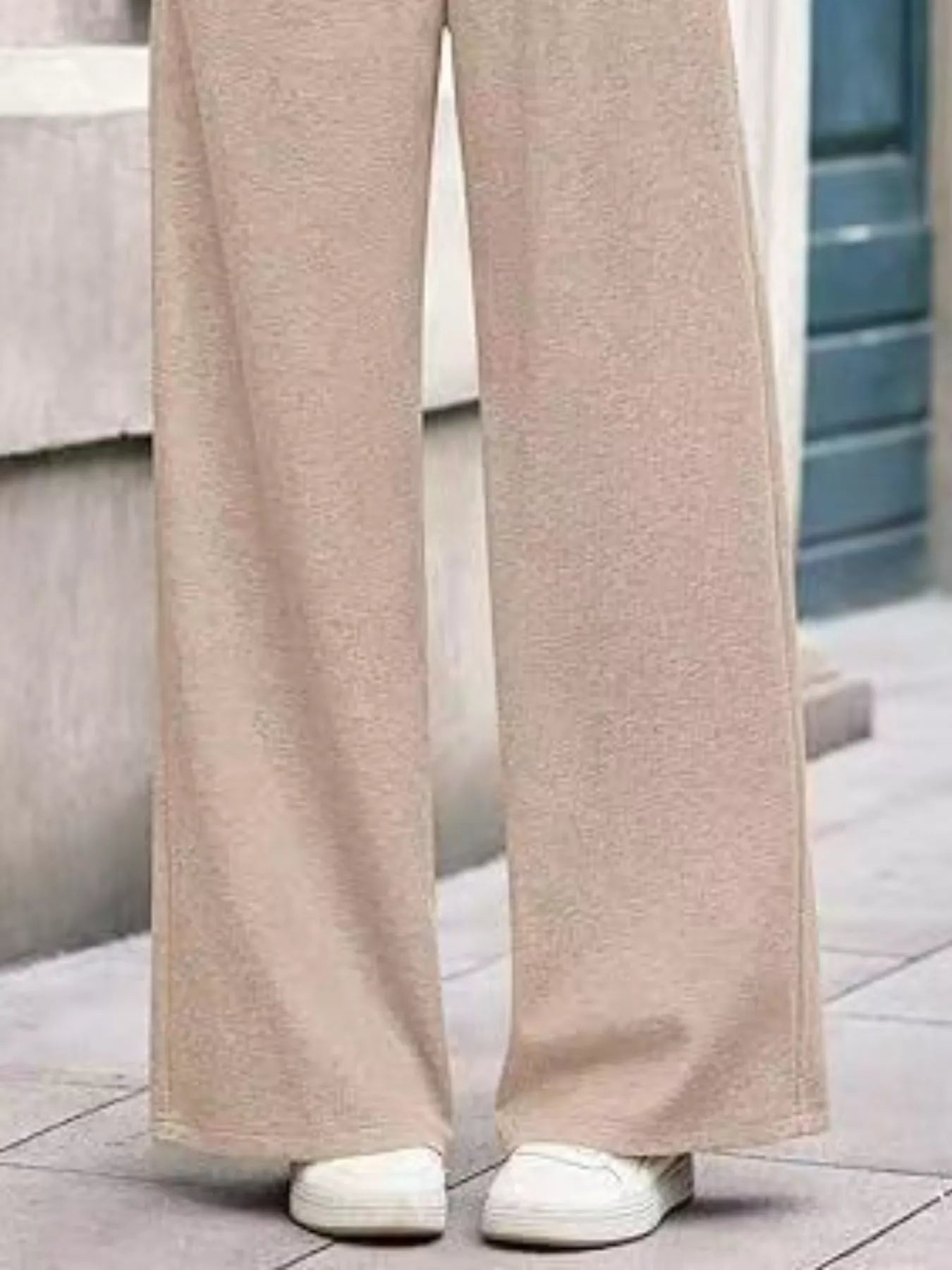Wide-Leg Pleated Trouser Pants