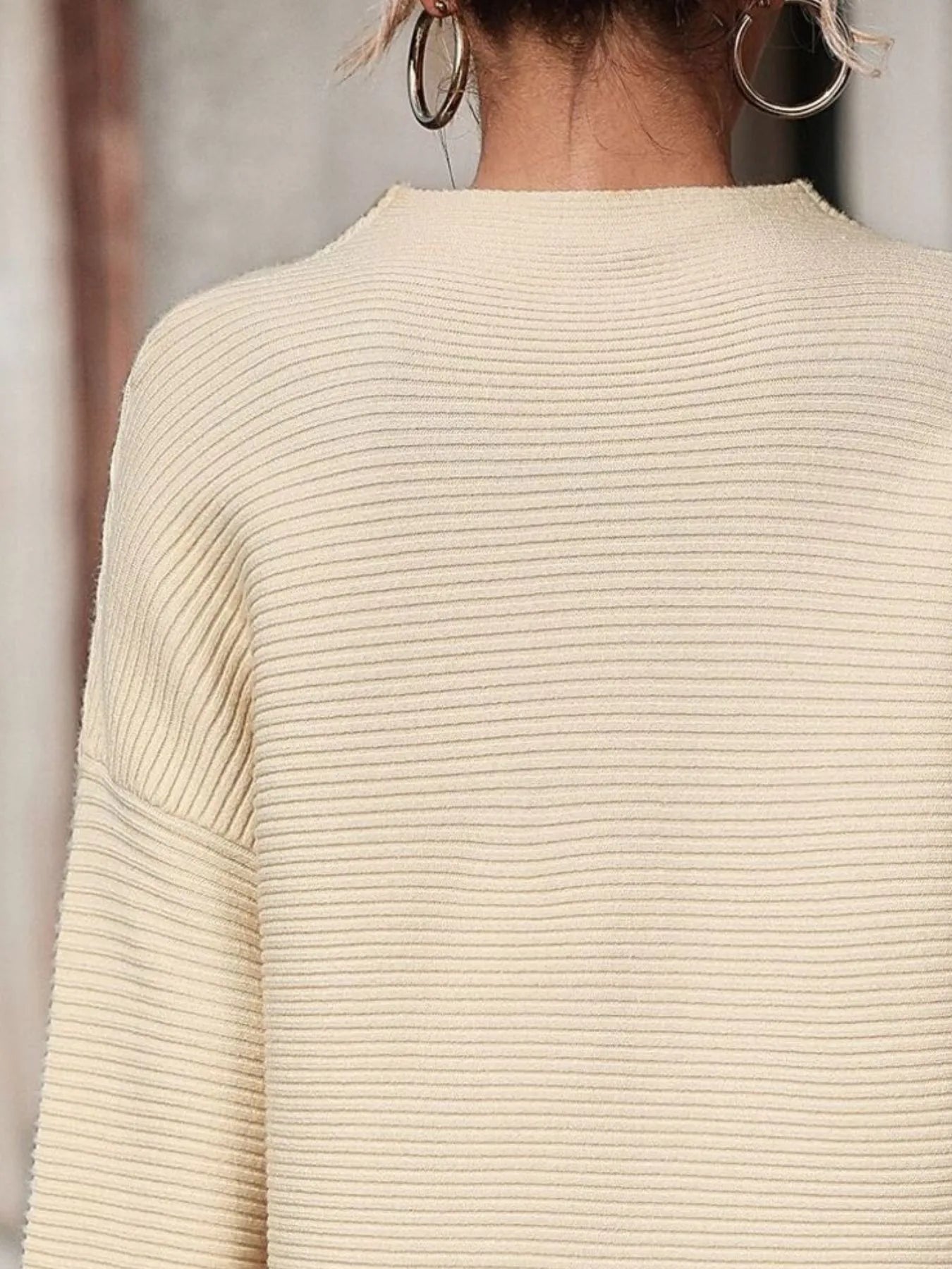 Mock Neck Drop Shoulder Sweater