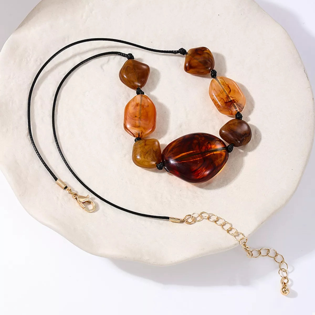 Amber Beaded Statement Necklace
