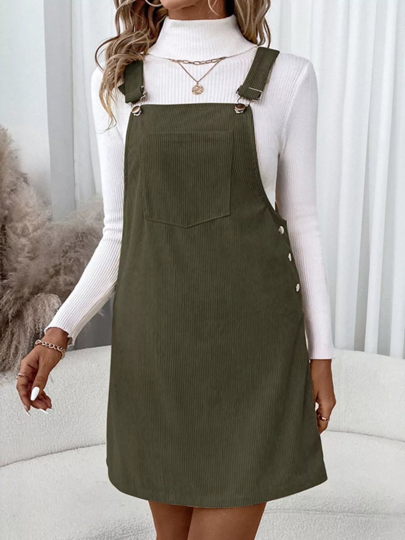 Corduroy Overall Mini Dress