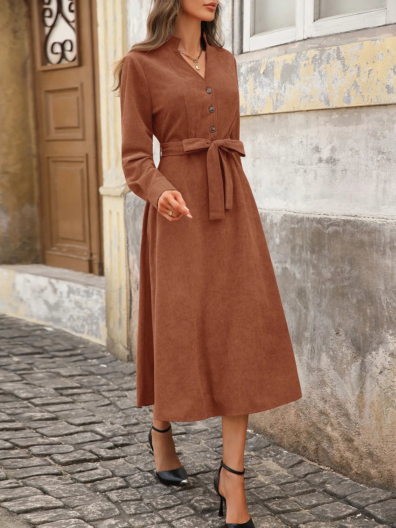 Elise Ribbed Midi Dress