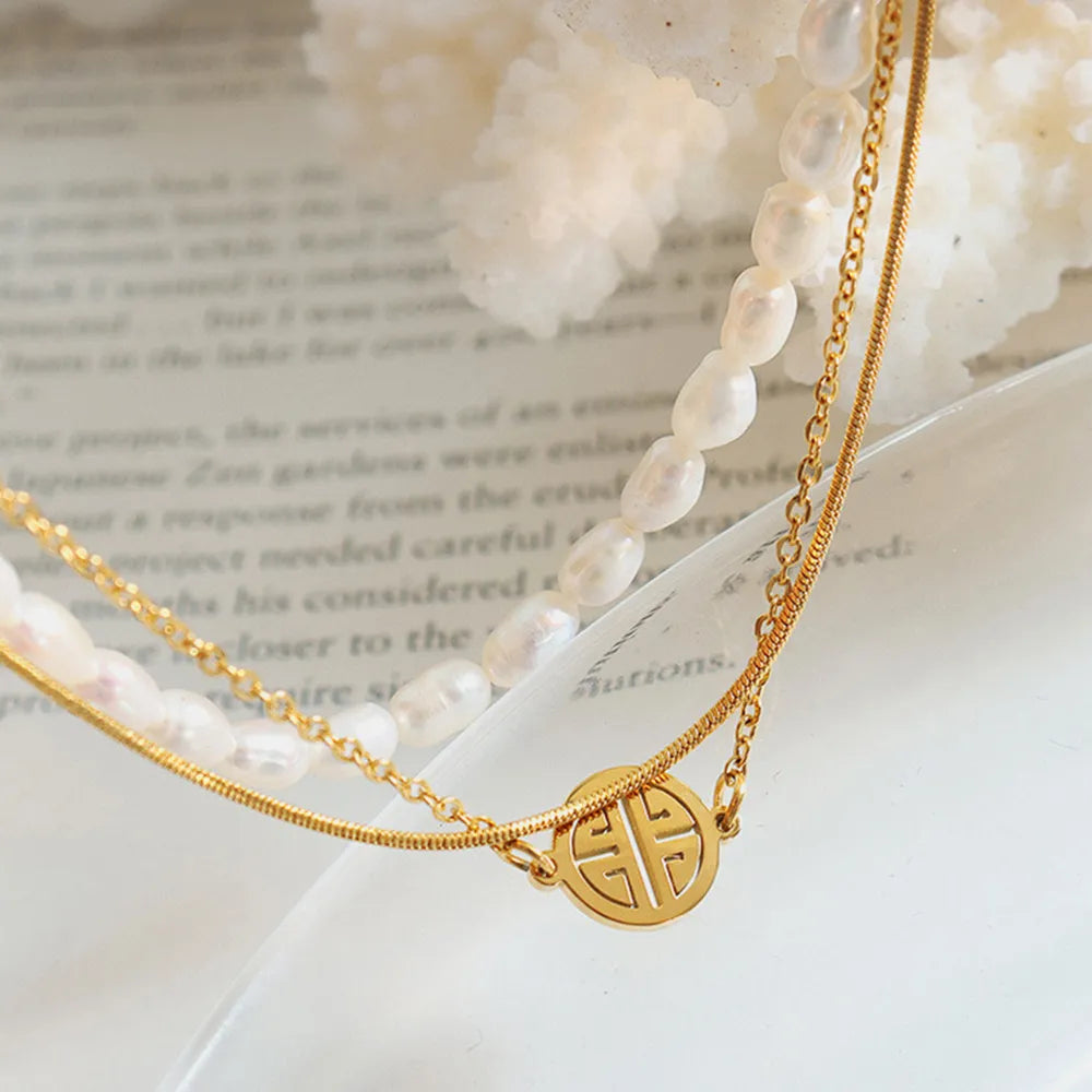 Three-Layer Freshwater Pearl Bracelet