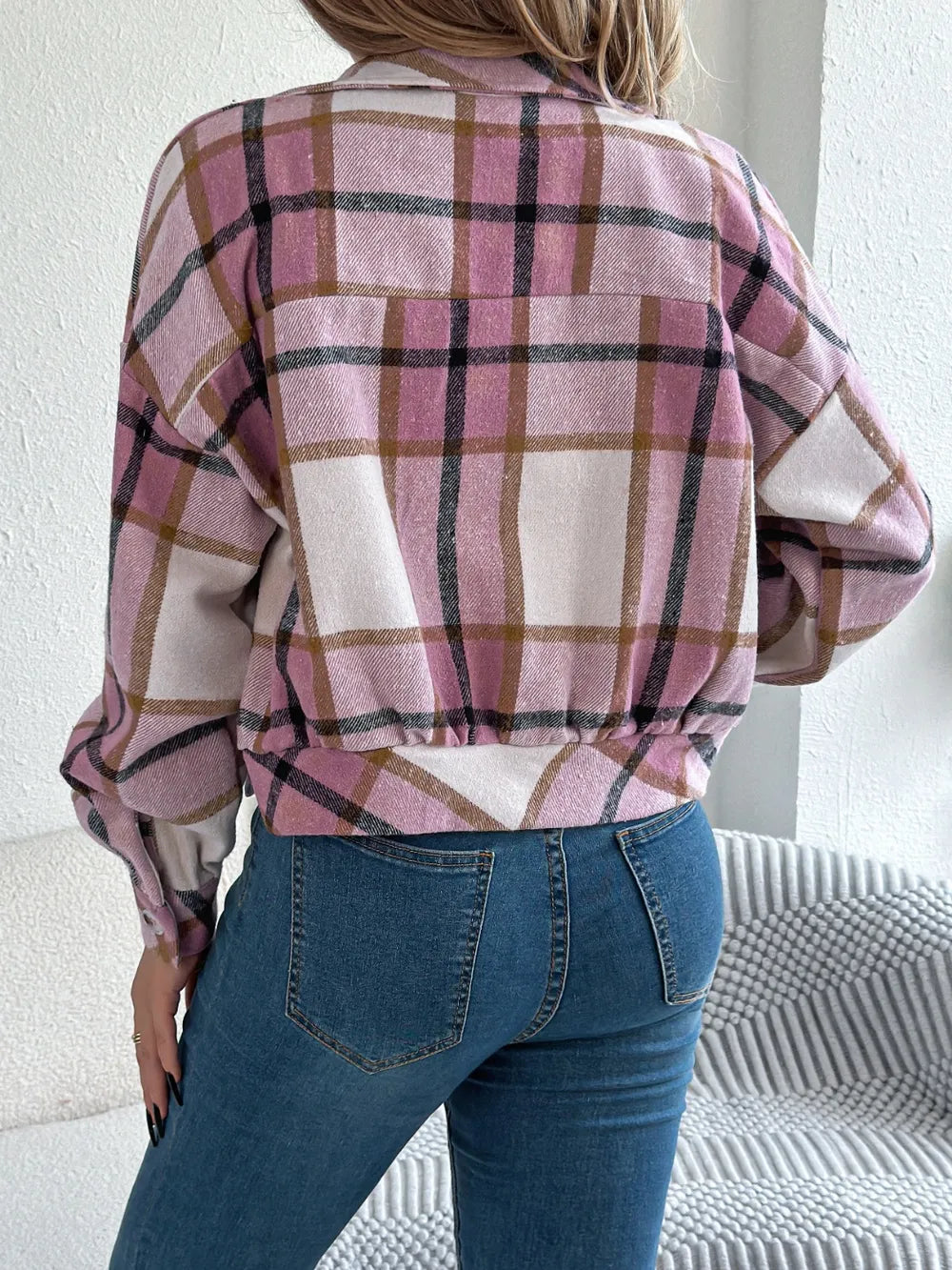 Plaid Button Up Jacket
