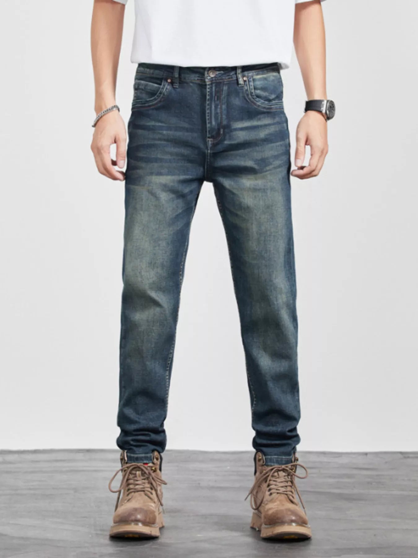 Men's Vintage Wash Slim Fit Jeans