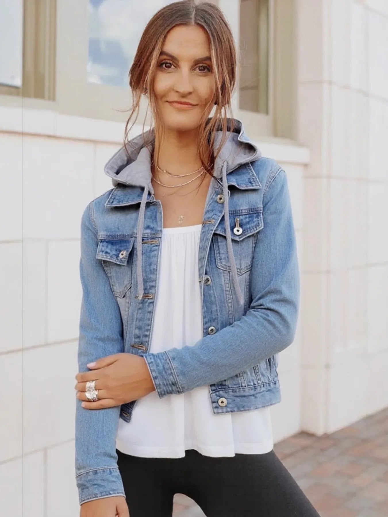 Hooded Denim Jacket