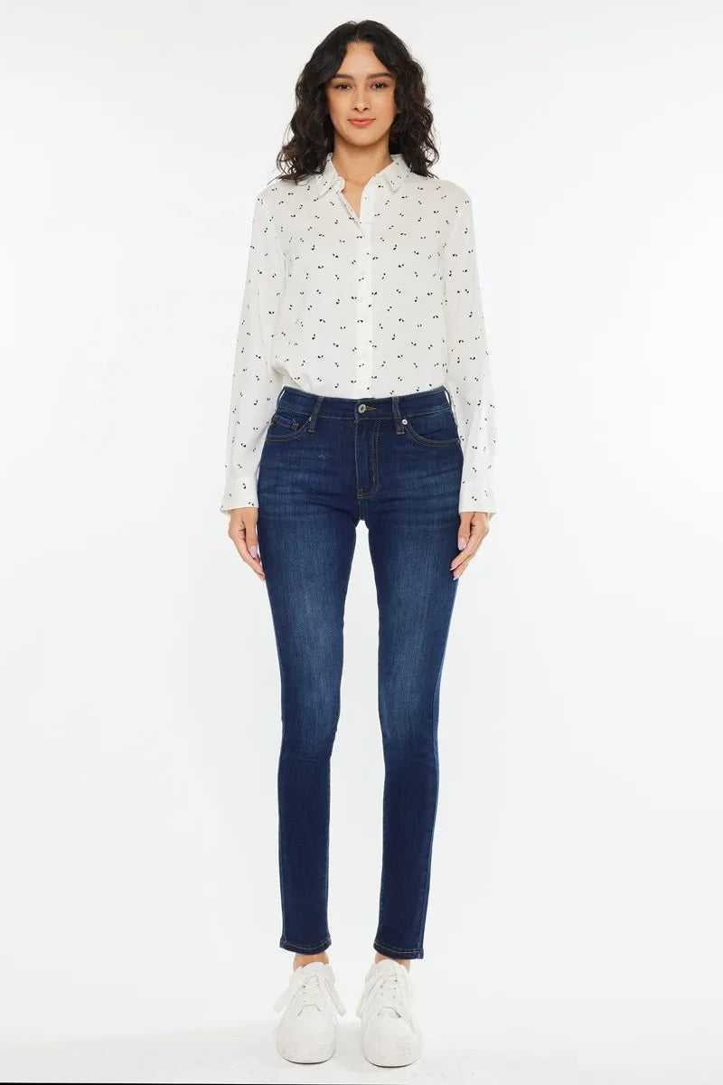 Mid-Rise Dark Indigo Super Skinny Jeans