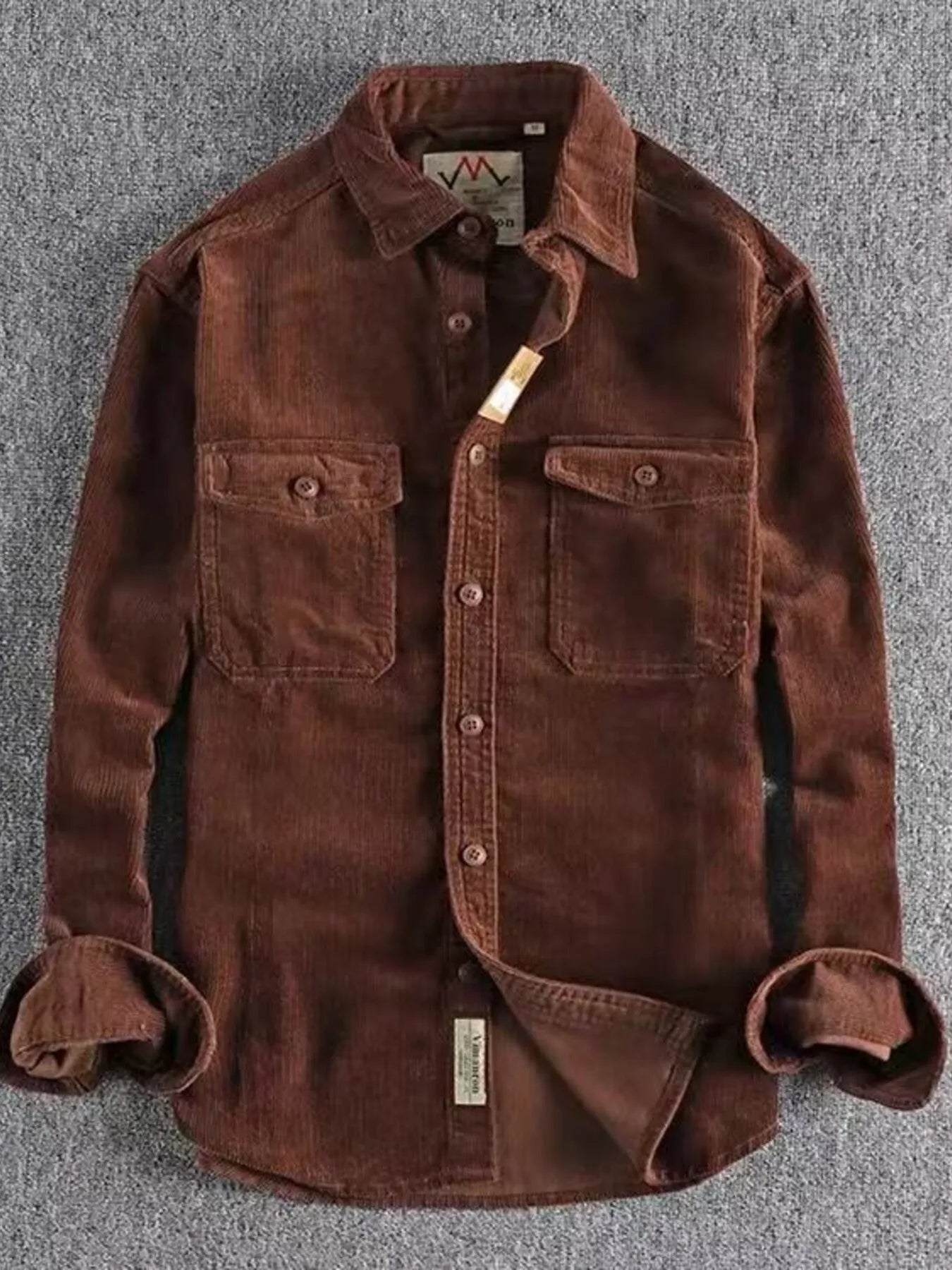 Men's Corduroy Long Sleeve Button Up Shirt