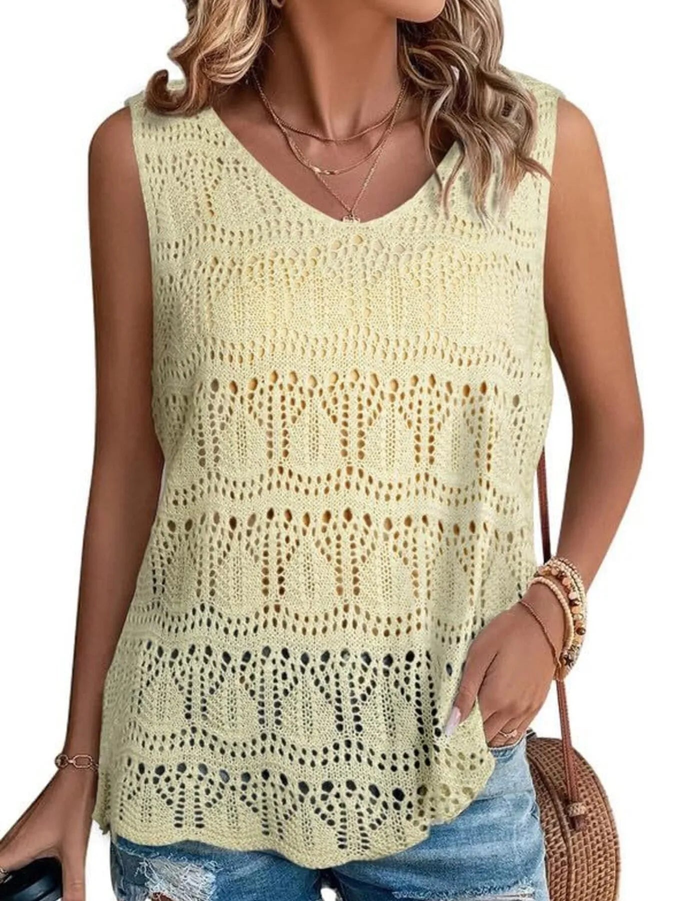 Crochet Sleeveless Sweater Vest