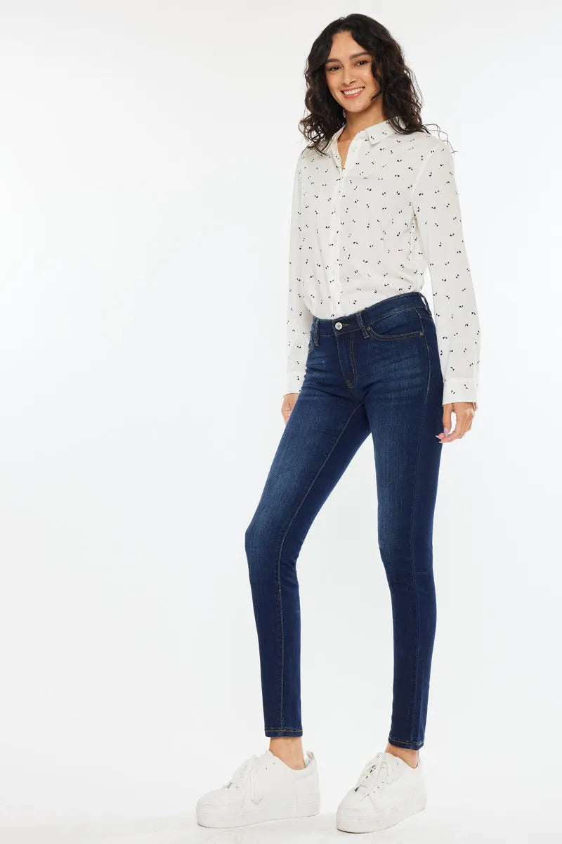 Mid-Rise Dark Indigo Super Skinny Jeans