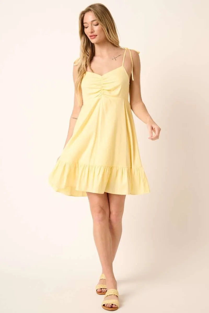 Women's Yellow Mini Sun Dress