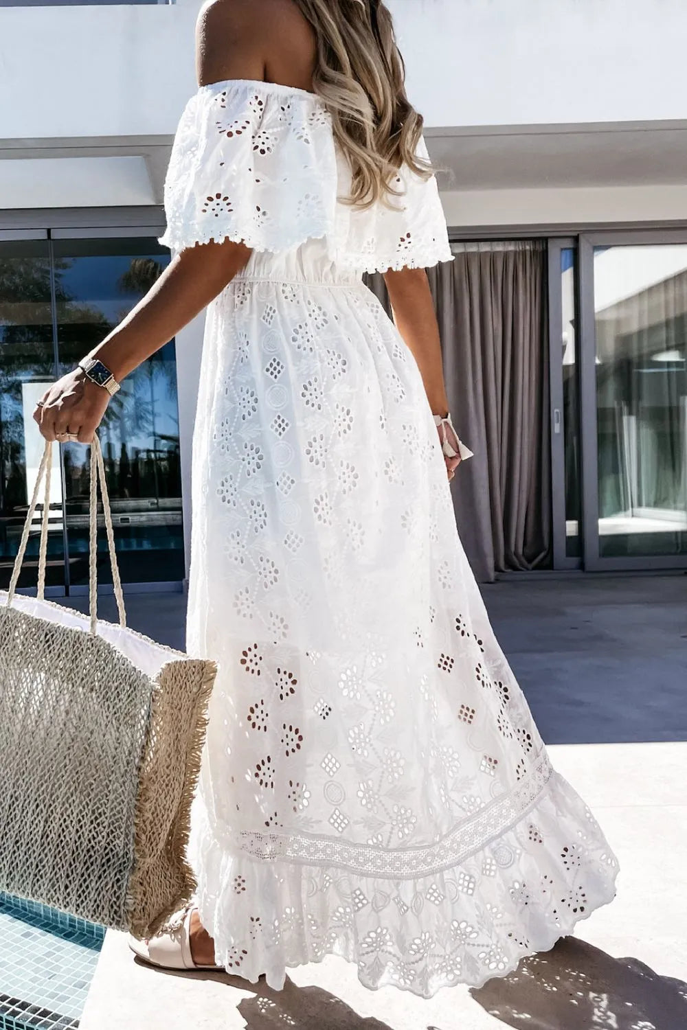 Ruffles and Romance Eyelet Maxi Dress