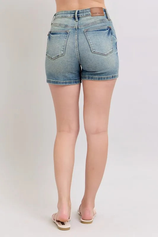 V-Front Vintage Wash Shorts by Judy Blue