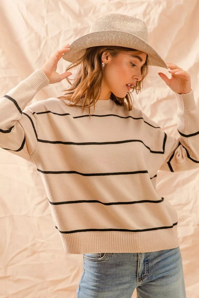 Striped Crew Neck Sweater